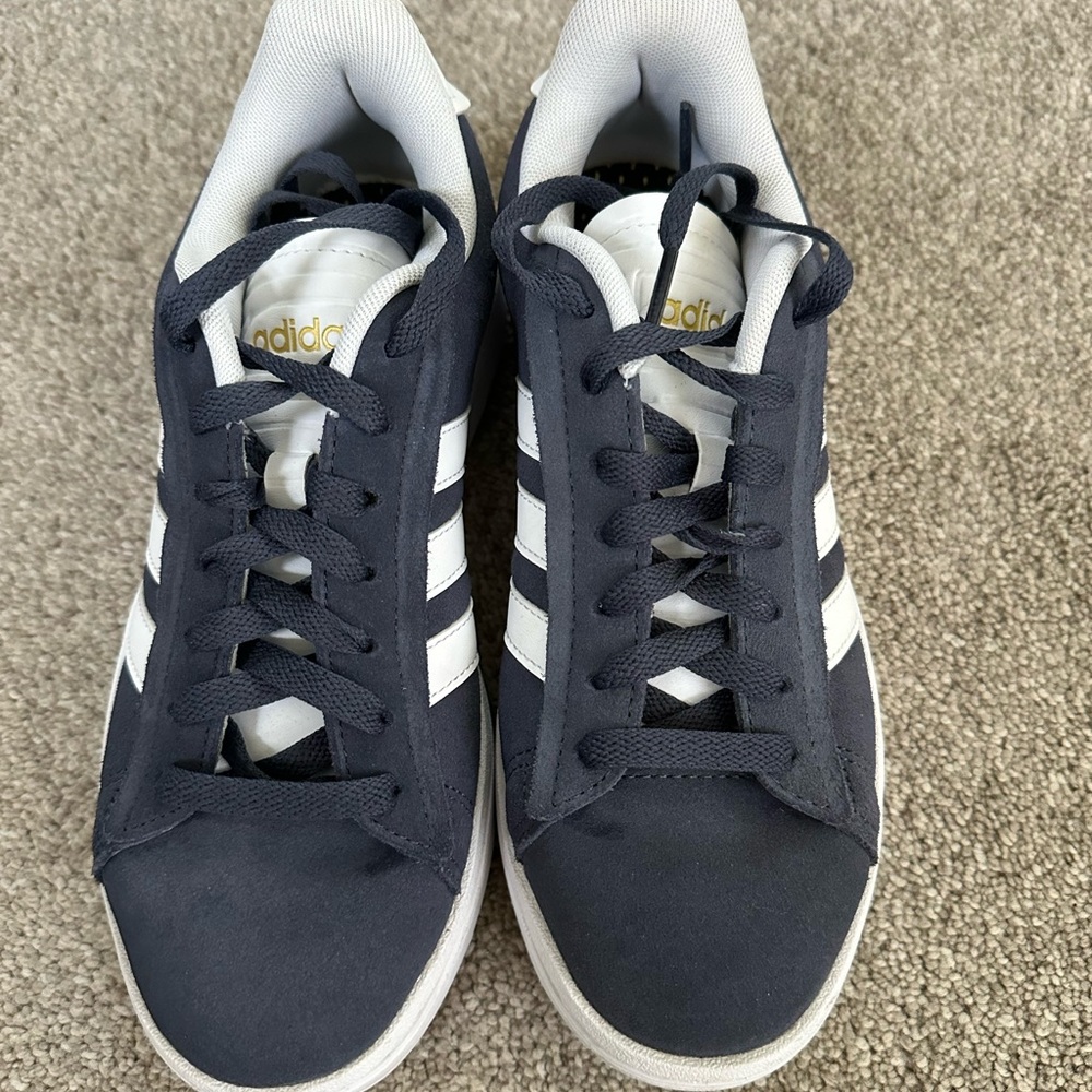 Adidas Navy and White Cloudfoam Sneaker - Picture 2 of 6